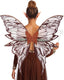 YKW Fairy Wings for Adult Women,31.5"x29" Butterfly Cosplay Wings with Lace Gloves,Organza Costume Wings for Halloween Party