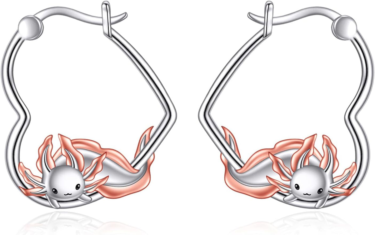 YFN Animal Earrings Sterling Silver Animal Heart Hoop Dangle Earrings Cute Jewelry Gifts for Women