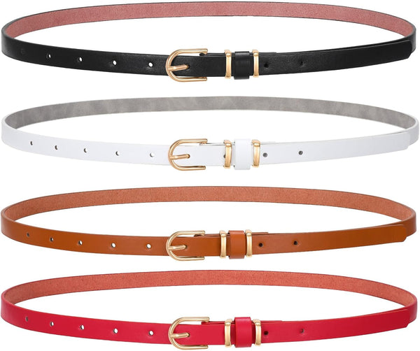 4 Pack Women Belt With Gold Alloy Buckle