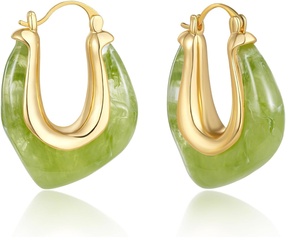 KELORIS PATH Acrylic Hoop Earrings for Women
