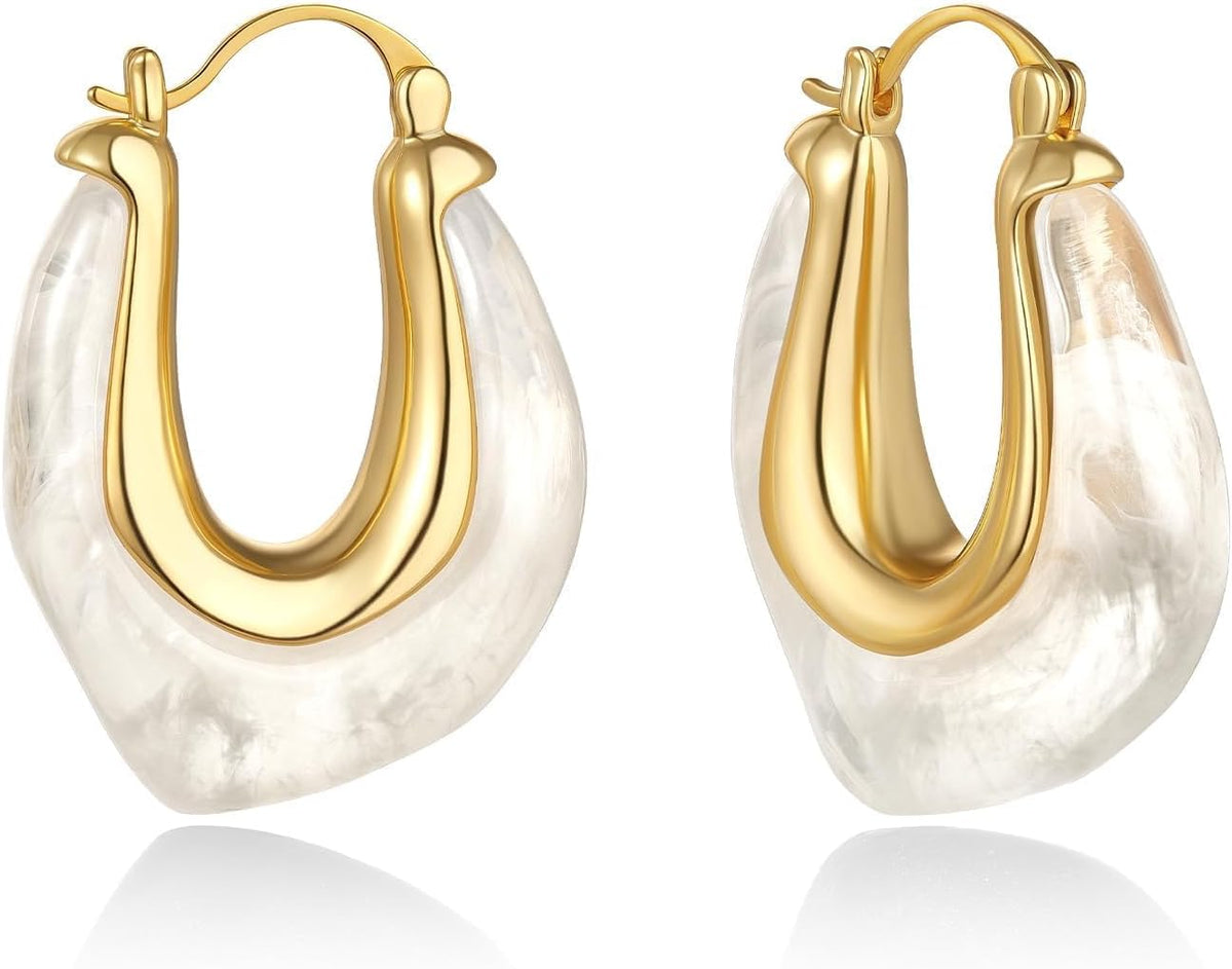 KELORIS PATH Acrylic Hoop Earrings for Women