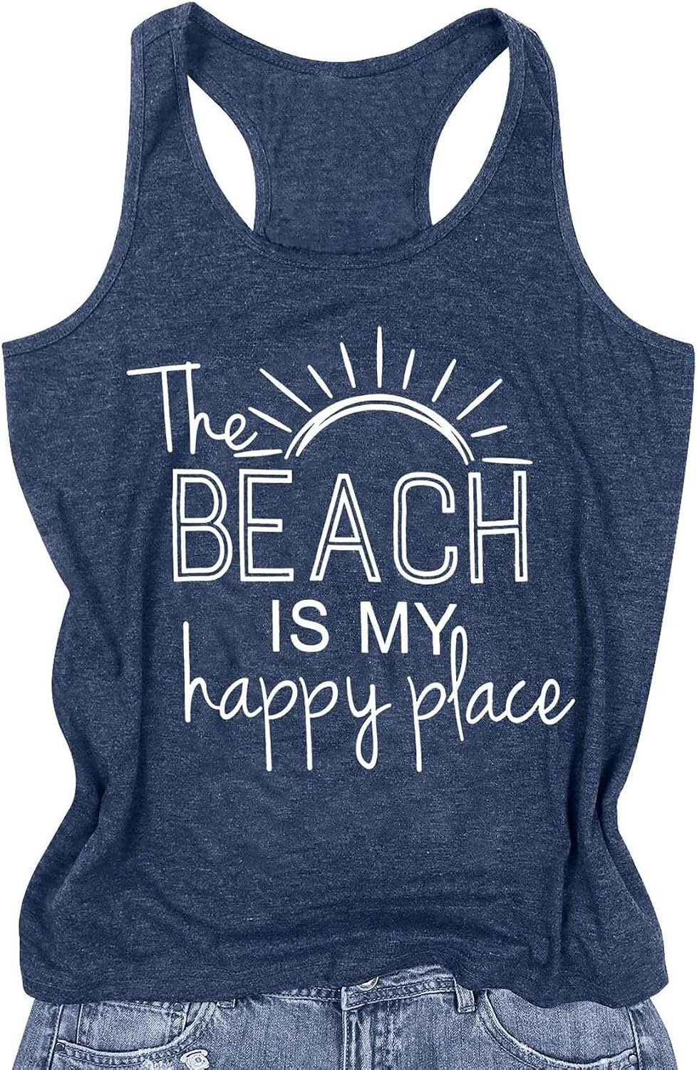 Womens Tank Tops Summer Racerback Graphic Tanks Beach Vacation Tops Loose Running Athletic Sleeveless Shirt Cami