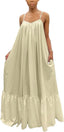 Women's Spaghetti Strap Oversized Loose Beach Long Maxi Swing Dress