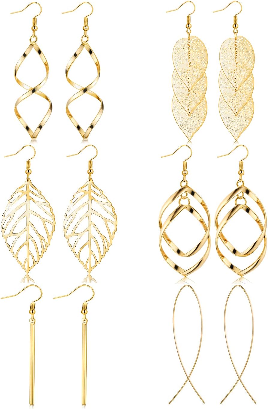 6 Pairs Drop Dangle Earrings for Women Threader Earring Set