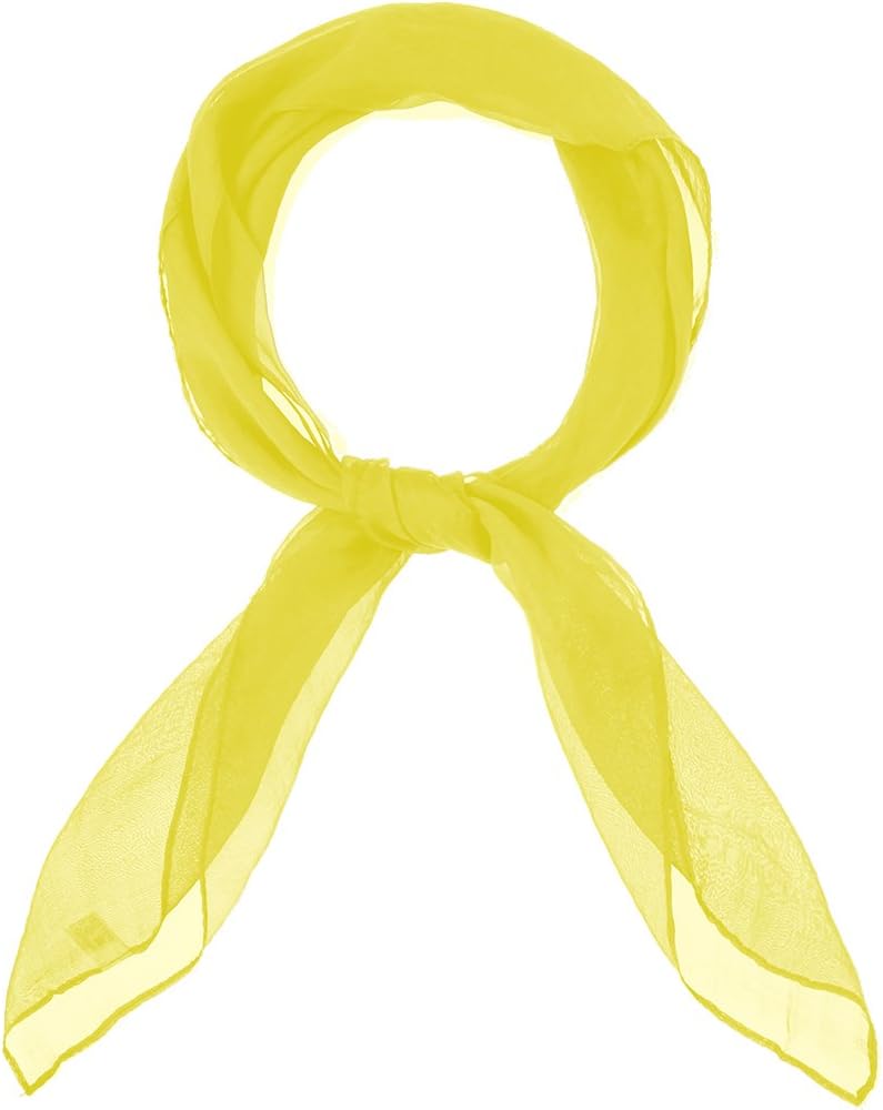 MissShorthair 50s Chiffon Scarf Sheer Square Neck Head Scarf for Women