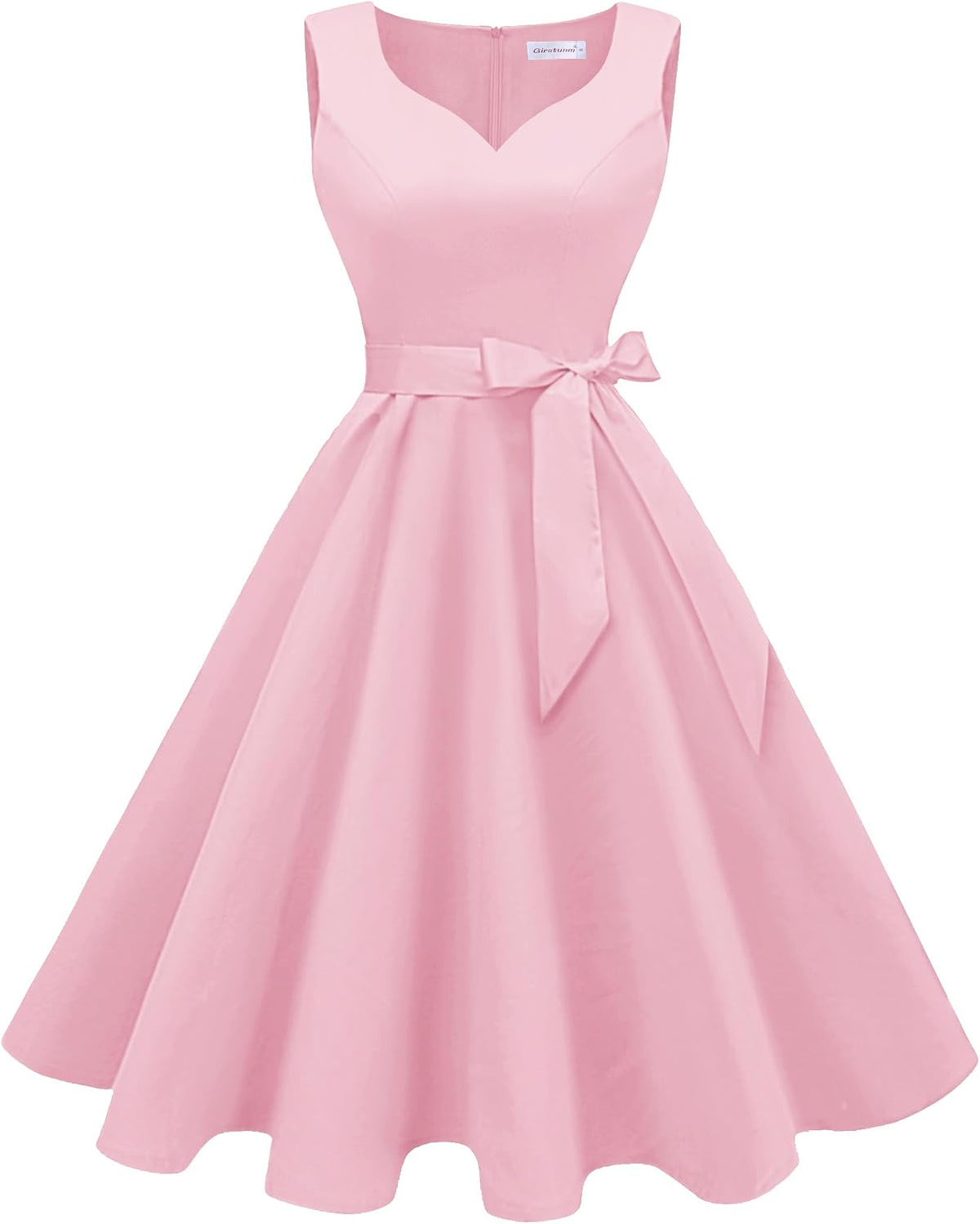 Girstunm 1950s Sleeveless Tea Party Swing Pockets Dress