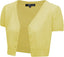 YEMAK Women's Cropped Bolero Cardigan – Short Sleeve V-Neck Basic Classic Casual Button Down Knit Soft Sweater Knitted Top