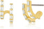 14K Gold Plated Illusion Stud Earrings for Women | Triple Huggie Hoop Earrings for One Hole| Trendy Simple Hypoallergenic Fashion Accessories Gold