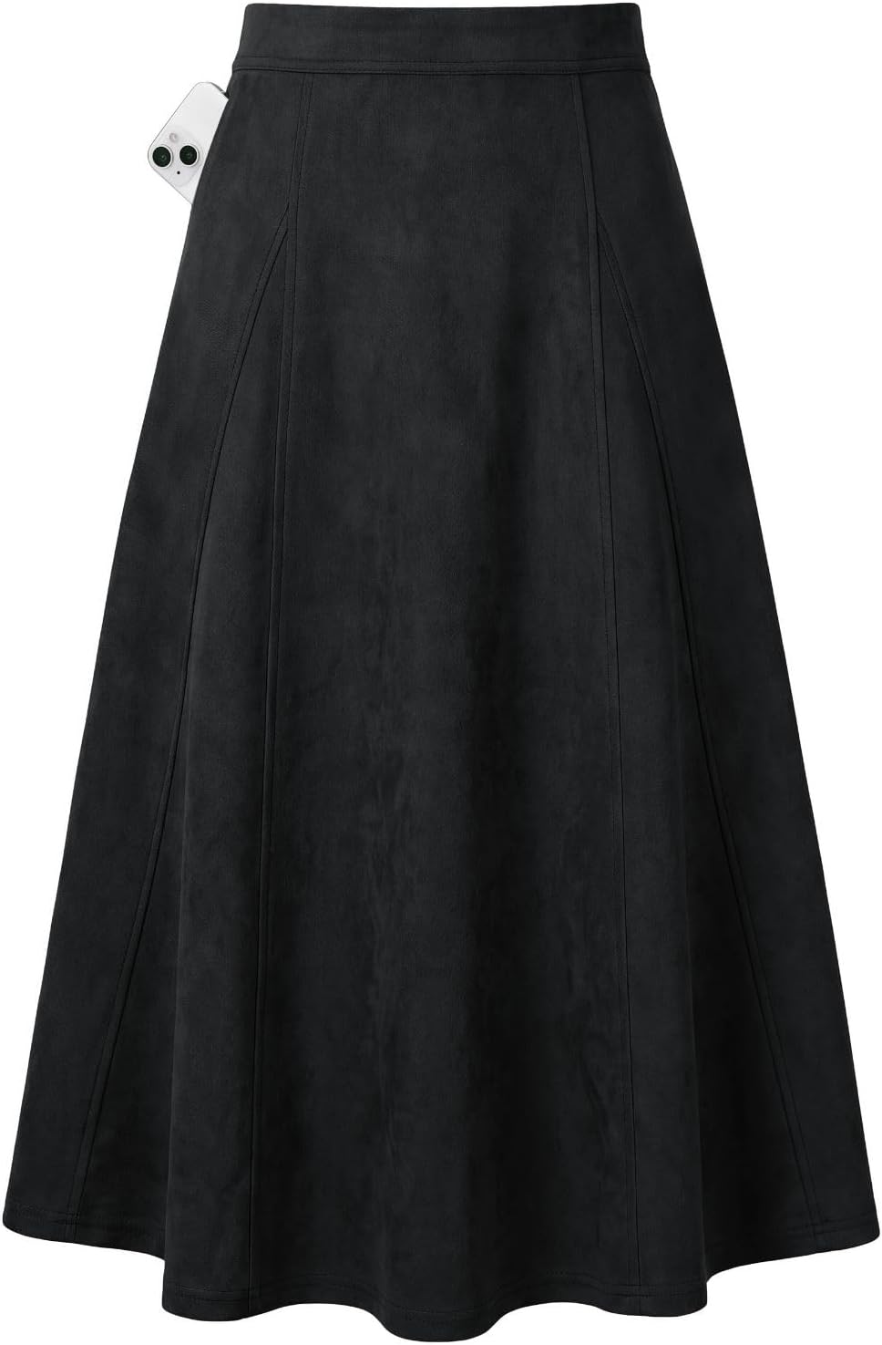 2026 Women's Suede Skirts, High Waist A-Line Skirt, Fall Winter Midi Skirt
