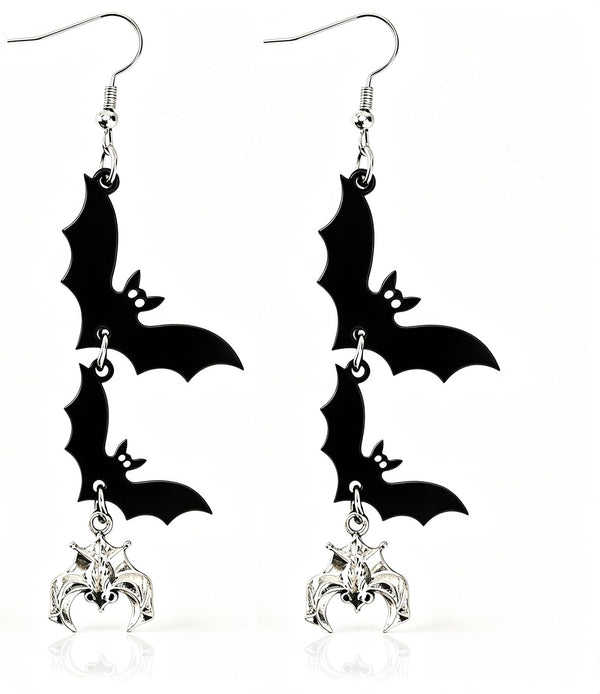 Punk Halloween Earrings Skeleton Skull Dangle Pumpkin Bat Spider Terror Earrings