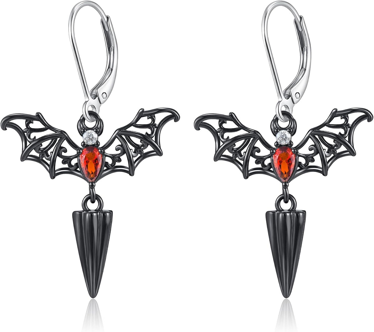Halloween Earrings S925 Sterling Silver Ghost Bat Spider Cat Jewelry Gift