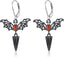 Halloween Earrings S925 Sterling Silver Ghost Bat Spider Cat Jewelry Gift