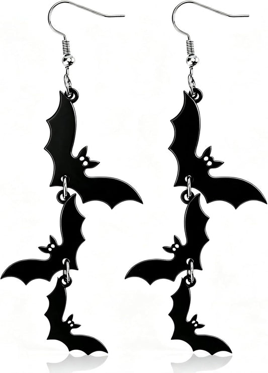 Punk Halloween Earrings Skeleton Skull Dangle Pumpkin Bat Spider Terror Earrings
