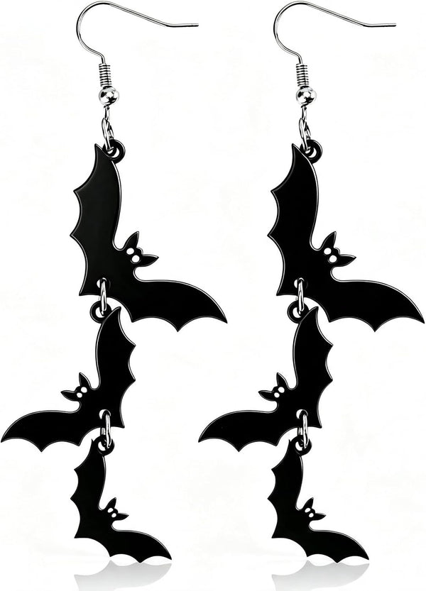 Punk Halloween Earrings Skeleton Skull Dangle Pumpkin Bat Spider Terror Earrings