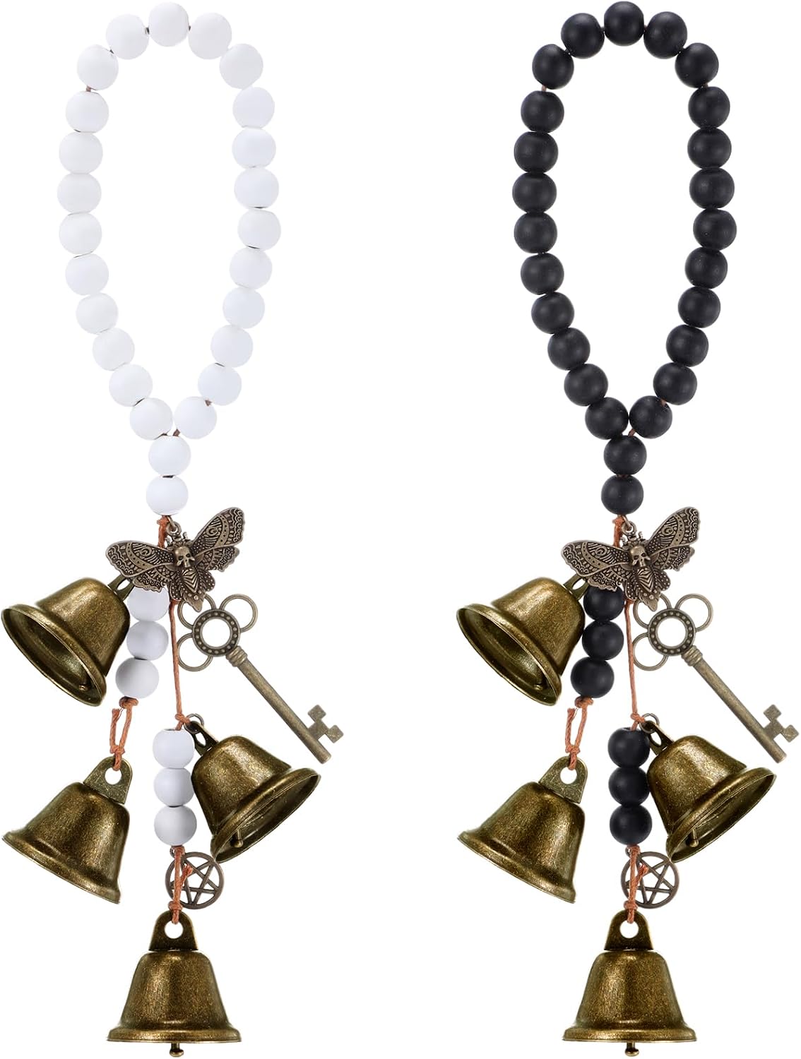 Jetec 2 Pcs Witch Bells for Door Witchy Decor Witchcraft Supply, Novel
