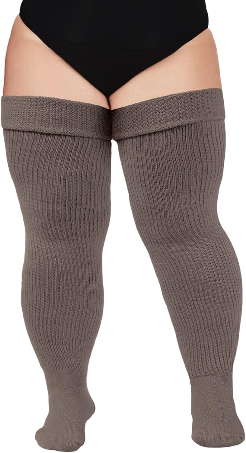 Moon Wood Plus Size Thigh High Socks for Thick Thighs- Women Extra Long Over the Knee Stockings- Halloween Socks Leg Warmers