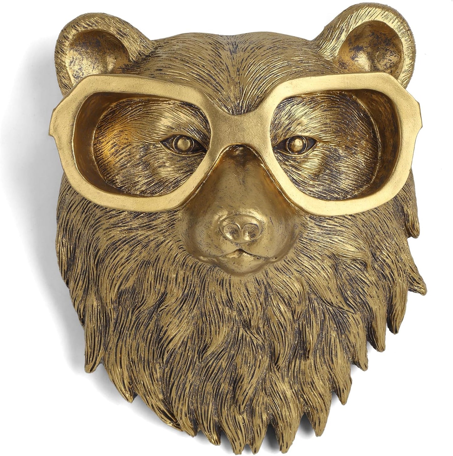 Gold Rabbit Animal Head Wall Sculpture