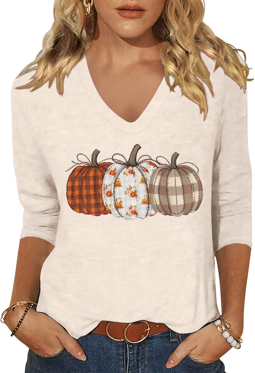 Women's Fall Halloween V Neck Shirt, Hocus Focus Graphic Tee
