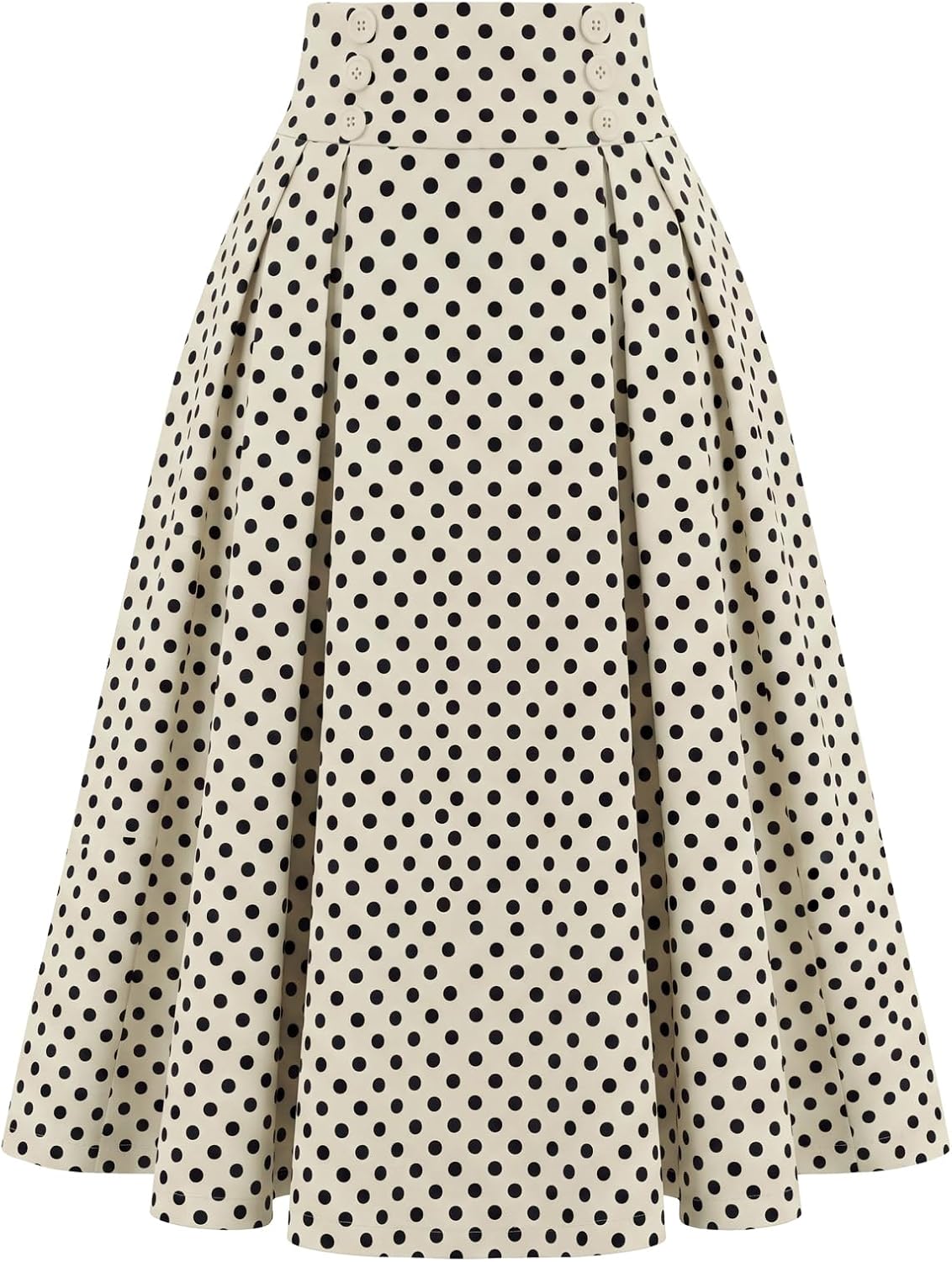 Belle Poque Women's Midi Pleated A-Line Skirts Pockets