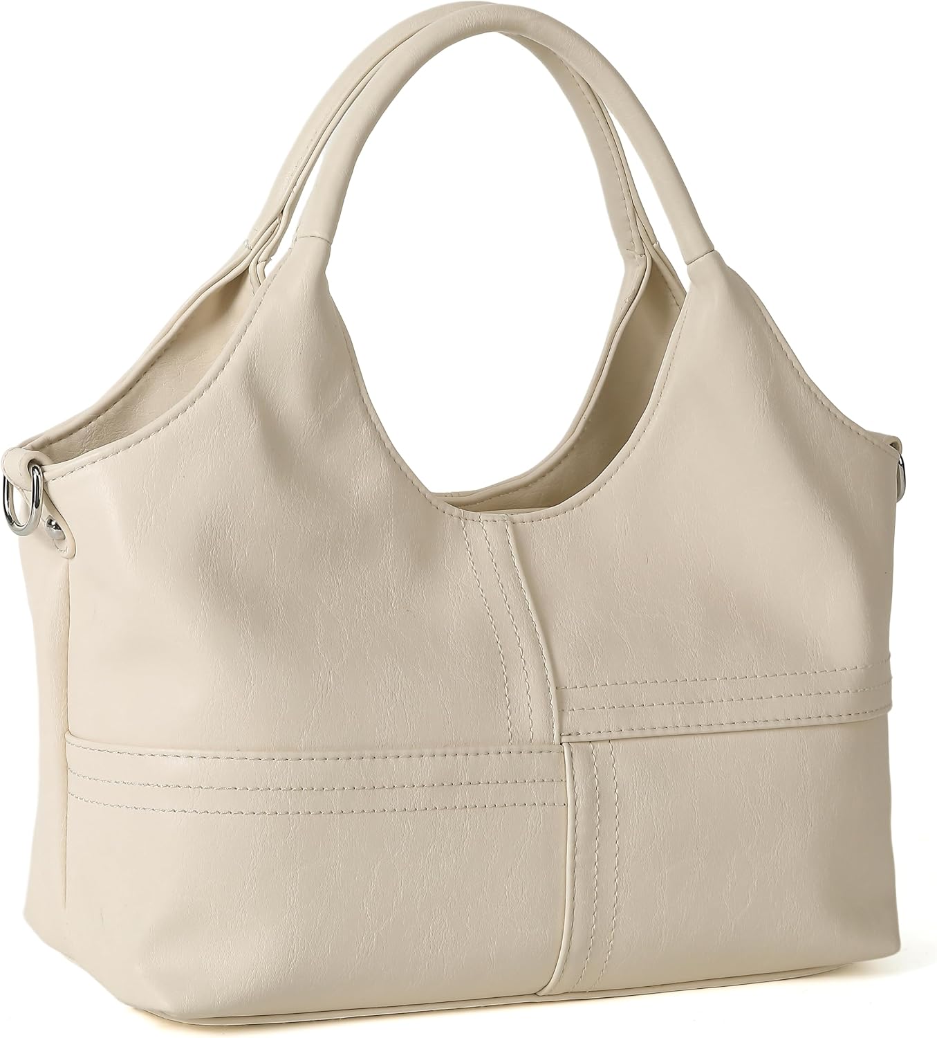 Medium Vegan Leather Satchel Tote with Detachable Strap