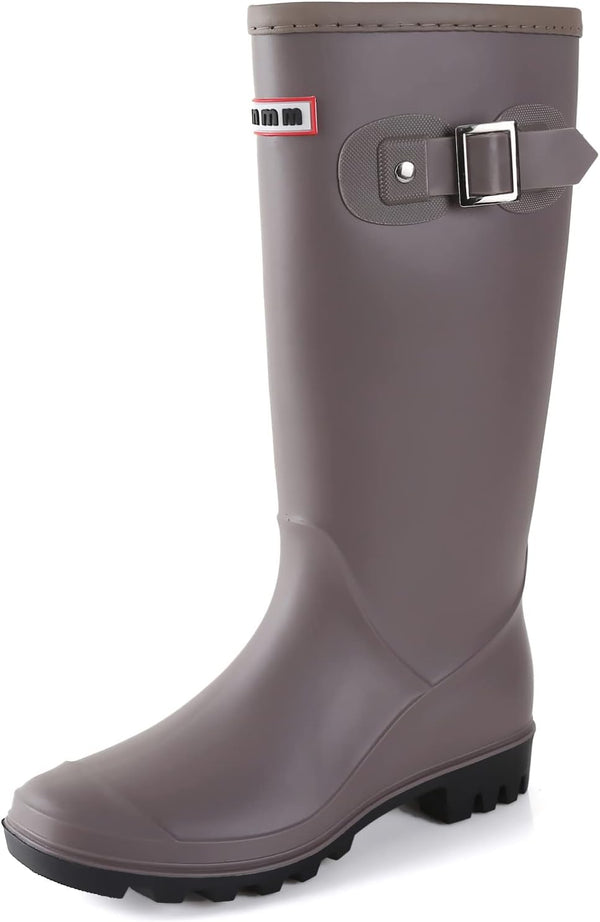 Rain Boots For Women, Waterproof Anti-slip Knee High Rubber Boots