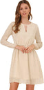 Allegra K Women Metallic Star Choker V Neck Party Flared A-Line Dress