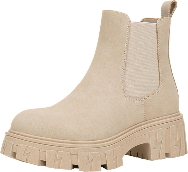 Women's Chelsea Combat Boots, Chunky Platform Ankle Boots