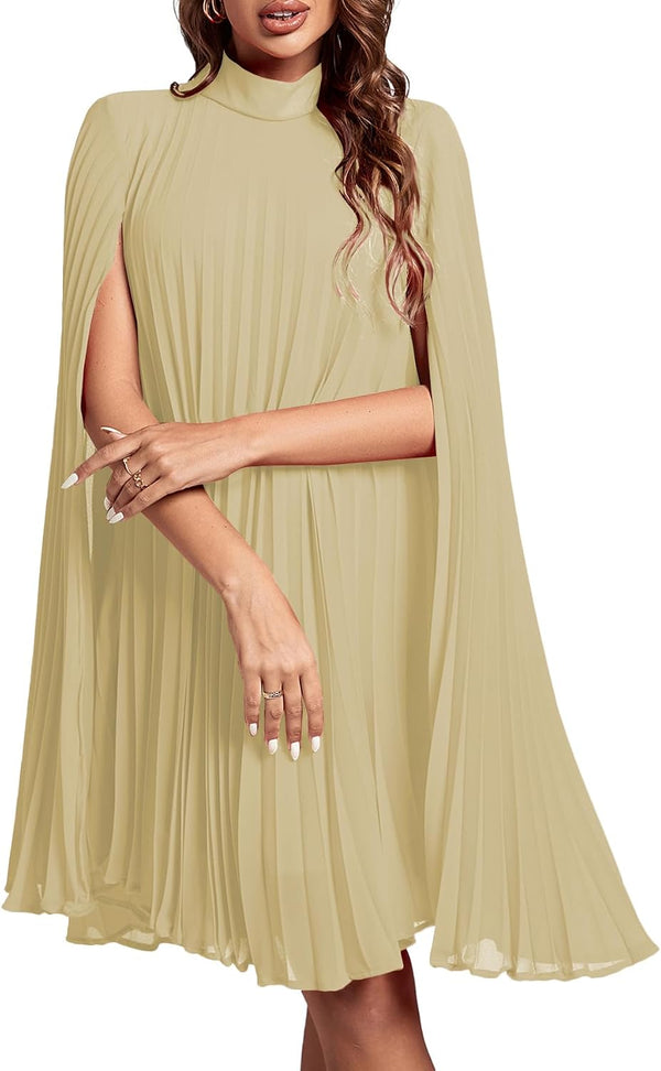 Women's Cloak Sleeve Party Midi Dress