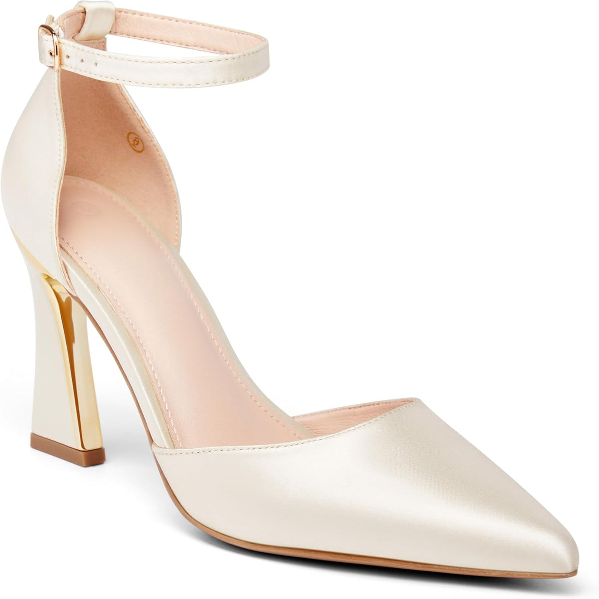 Womens Pumps Point Closed Toe High Heels Ankle Strap Heeled Sandals