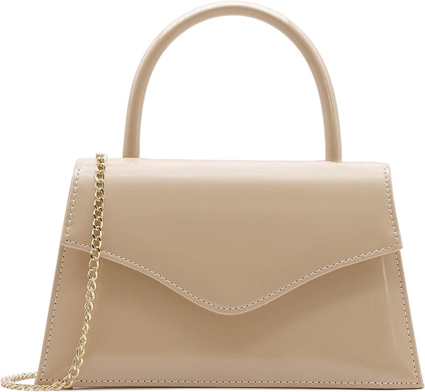 Patent Leather Top-Handle Evening Clutch