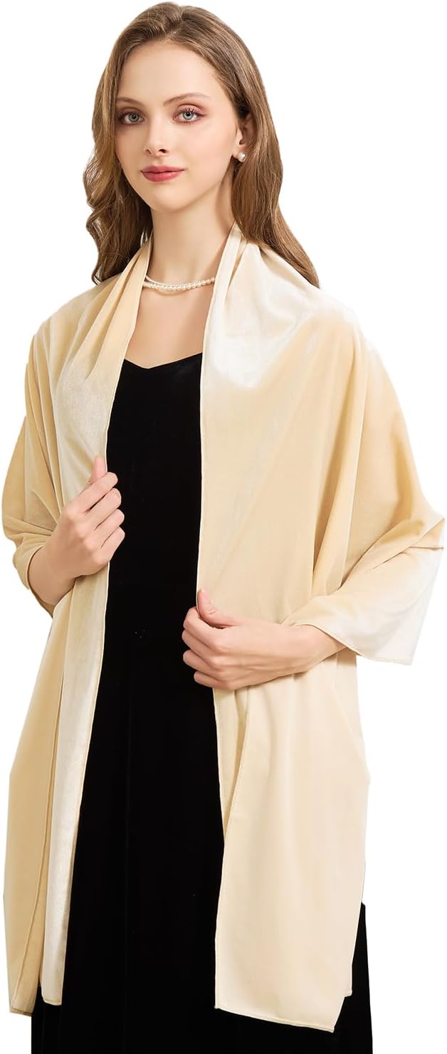 Huralona Women Velvet Shawl and Wrap Wedding Bridal Scarf for Evening Dress