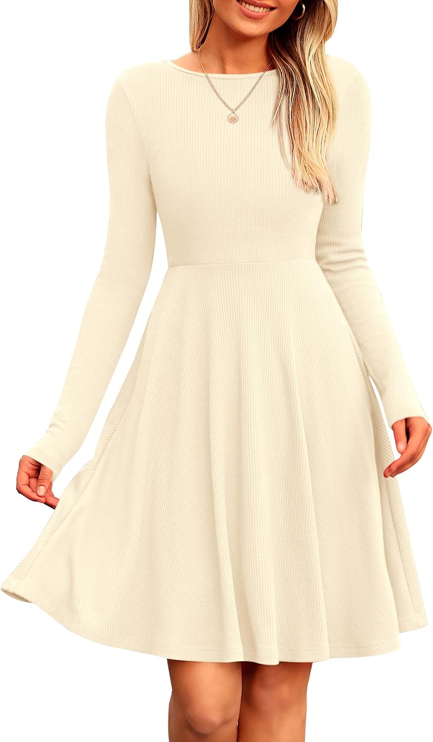 PRETTYGARDEN Women's Fall Casual Long Sleeve Short Dress
