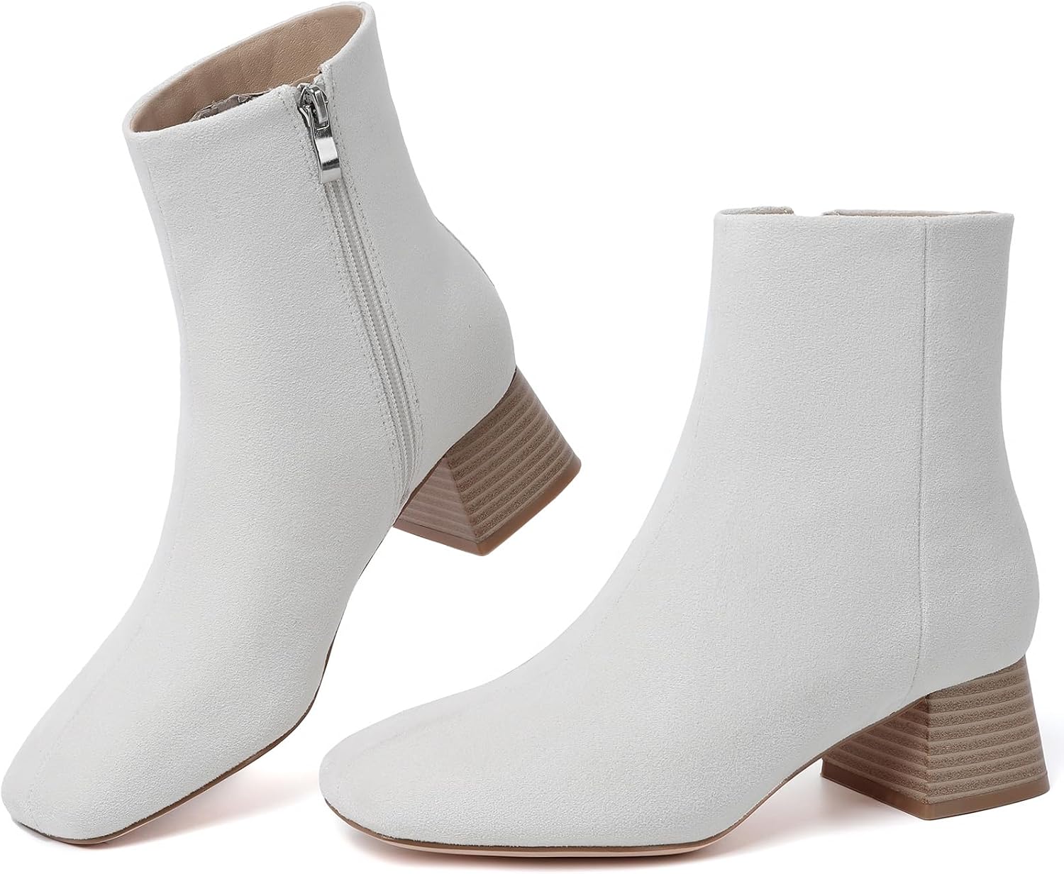 High Heel Boots for Women,Womens Platform Boot Heels Sexy Round Toe Lace UP High Heels Mid Calf Boots Secondary image