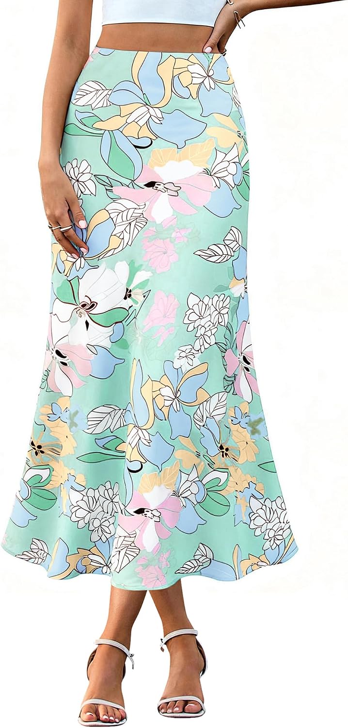 BTFBM Satin Skirts for Women Trendy 2026 Summer Fall