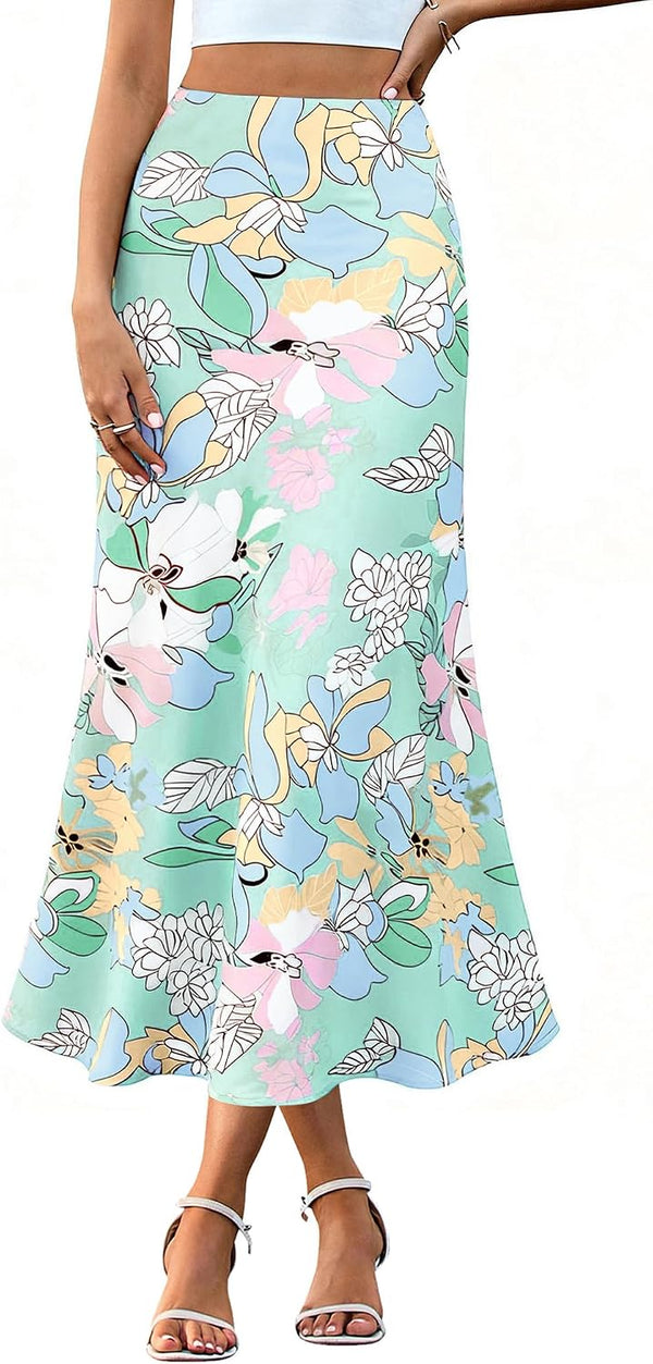 BTFBM Satin Skirts for Women Trendy 2026 Summer Fall
