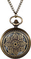 Bronze Flower Pocket Watch: Retro Vintage Pendant Watch with