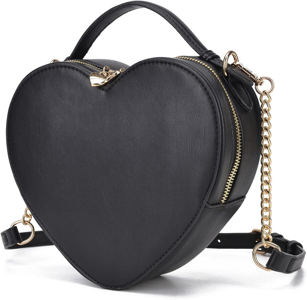 Heart-Shaped Zip-Around Crossbody Purse