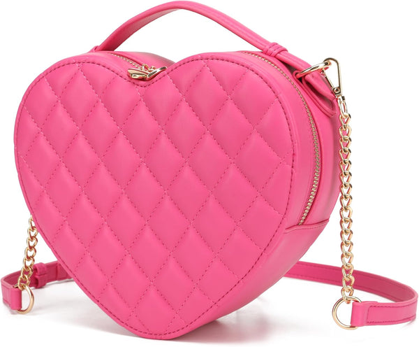 Heart-Shaped Zip-Around Crossbody Purse