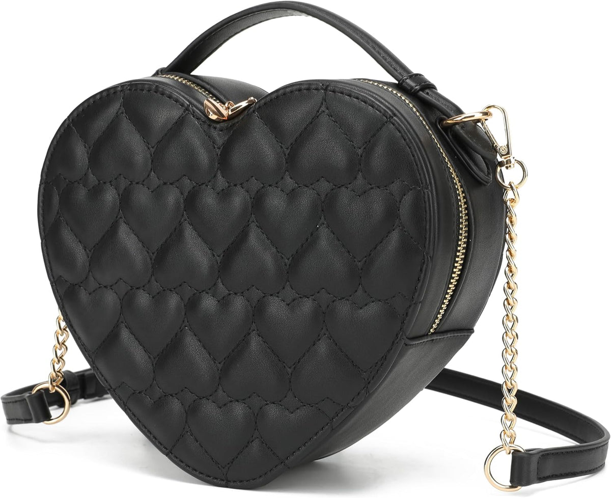Heart-Shaped Zip-Around Crossbody Purse