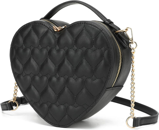 Heart-Shaped Zip-Around Crossbody Purse