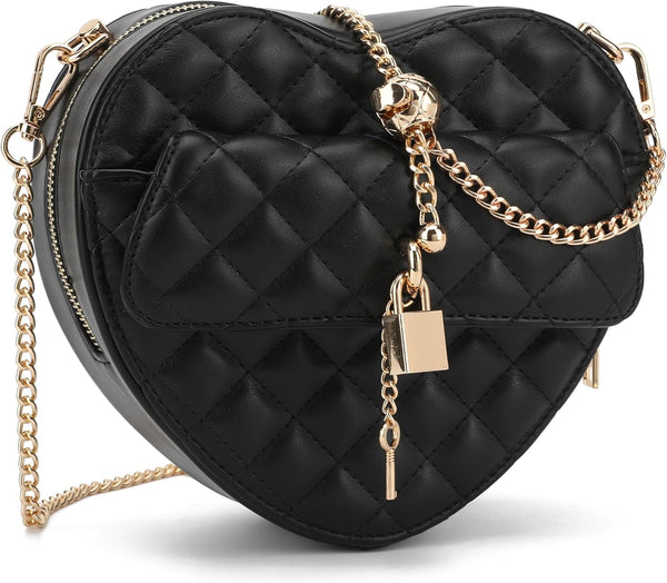 Heart-Shaped Zip-Around Crossbody Purse