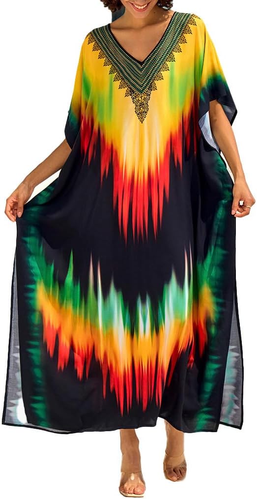 Women's Plus Size Beach Lounge Kaftan Maxi Dress swimsuit coverup for women