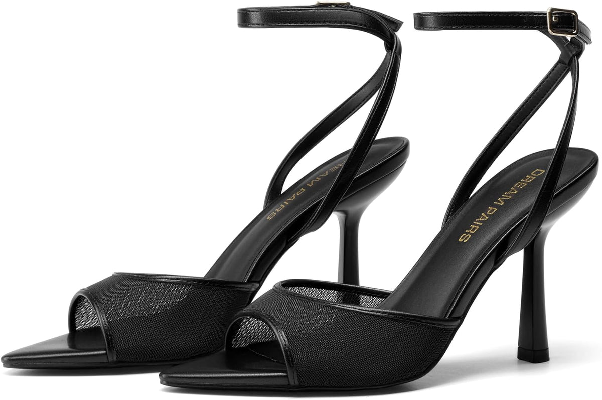 DREAM PAIRS Women's Stiletto Kitten Heeled Sandals