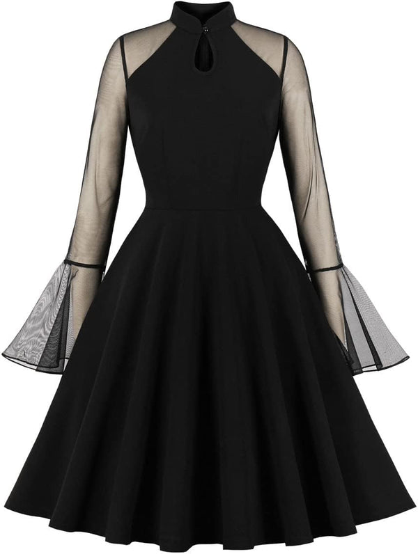 Women's Vintage Polka Dot 1950s Audrey Retro Rockabilly Prom Dress 50's 60's A-Line Cocktail Party Swing Dress