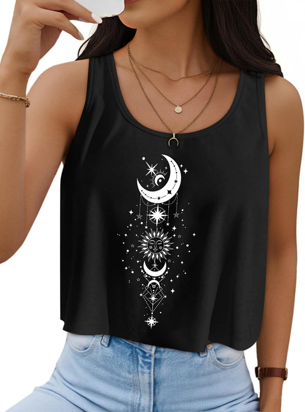 Remidoo Crop Tops for Women Casual Cropped Tank Top Summer Sleeveless Shirts