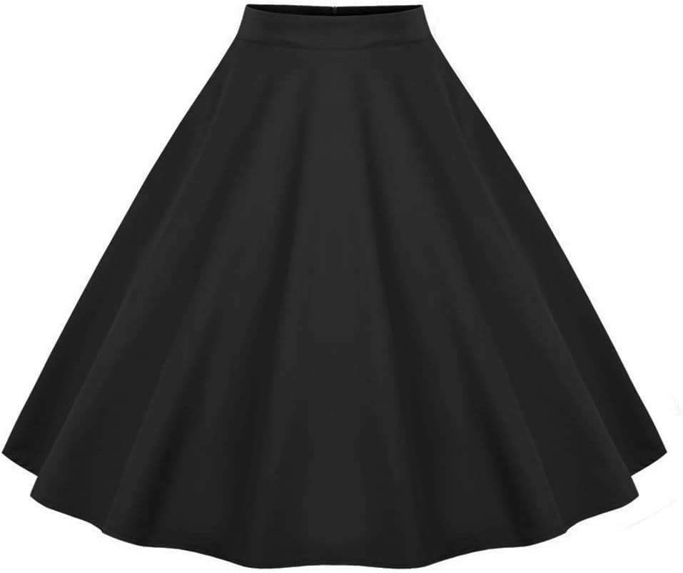 50s Vintage Polka Dot A-Line Pleated Midi Swing Skirt