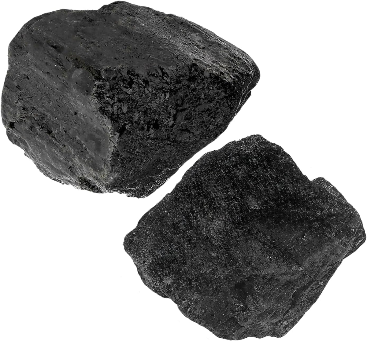 2Pcs Black Obsidian Crystals 1.8-2.2" Large Raw Stones Rocks
