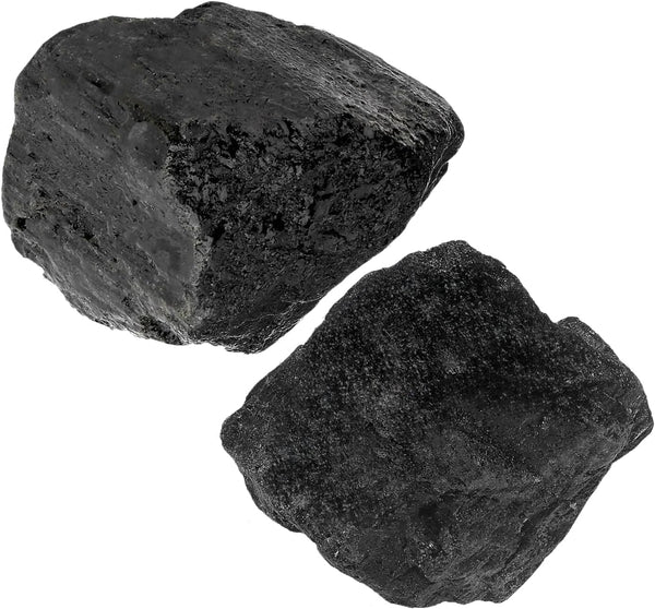 2Pcs Black Obsidian Crystals 1.8-2.2" Large Raw Stones Rocks