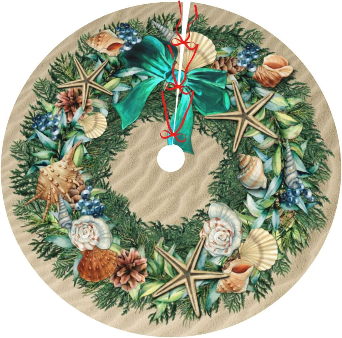 Wicca Moon Phase Witchy Star Magic Mushroom 36 Inch Christmas Tree Skirt Carpet Mat Funny Party Soft Cover Mat Decor Supplies for Xmas Halloween Decorations Occasion Farmhouse