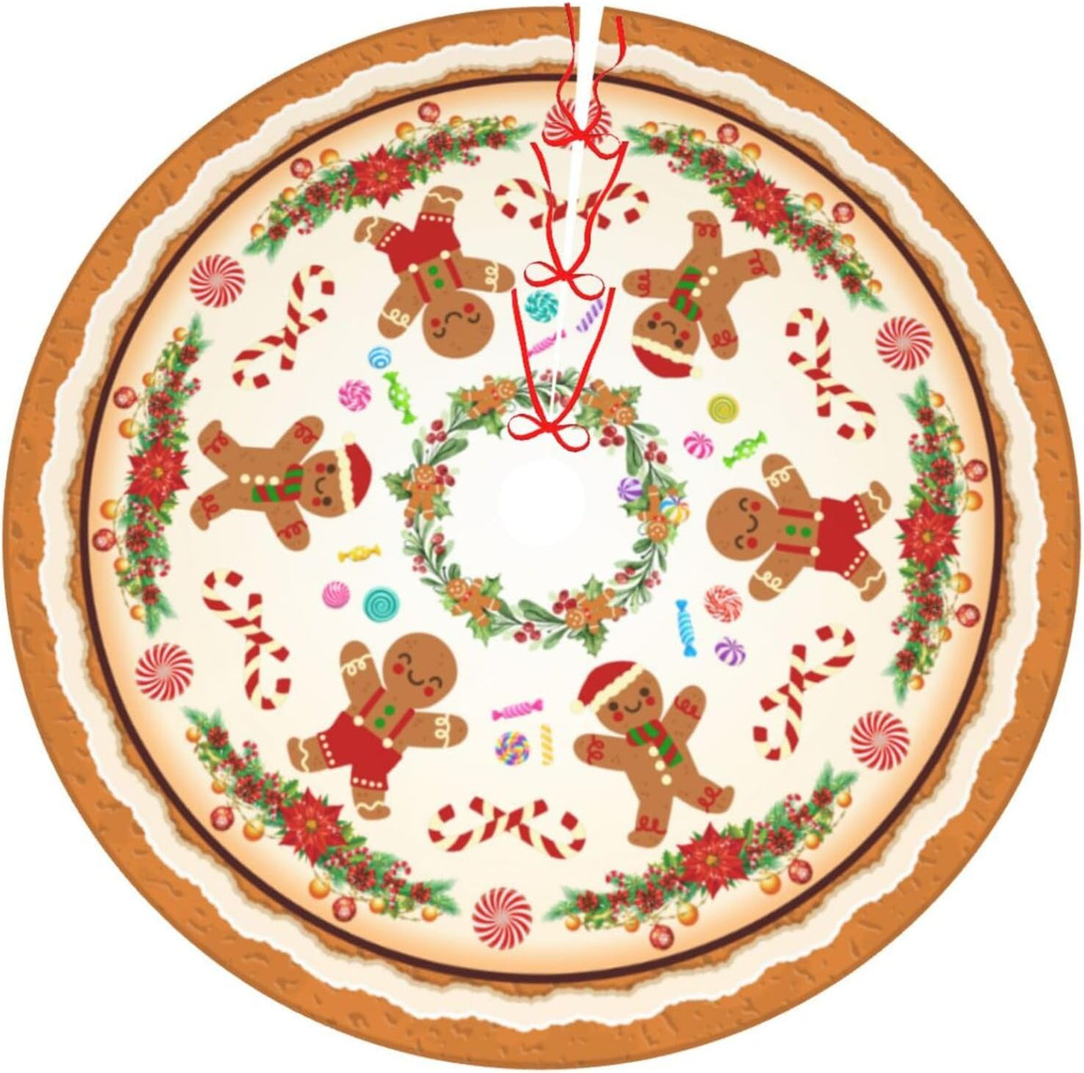 Wicca Moon Phase Witchy Star Magic Mushroom 36 Inch Christmas Tree Skirt Carpet Mat Funny Party Soft Cover Mat Decor Supplies for Xmas Halloween Decorations Occasion Farmhouse